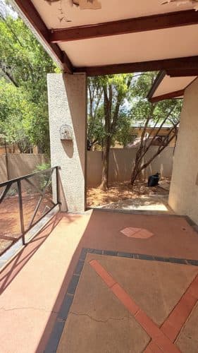 A covered patio on a renovation site